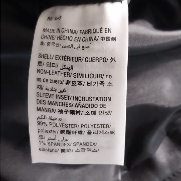 NWOT! BAR III! LUXE BLACK VEGAN LEATHER BIKER/MOTO INSPIRED CROPPED JACKET! SZ M - Picture 9 of 11